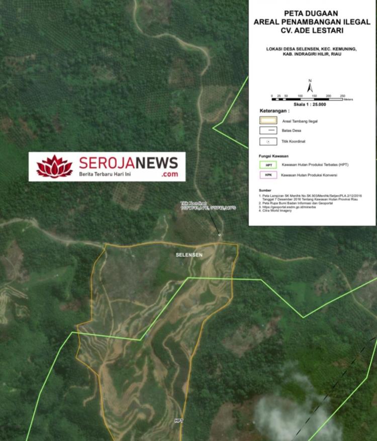 Laporan Tambang Berada di Dalam Kawasan Hutan di Inhil Mengendap di Polda Riau