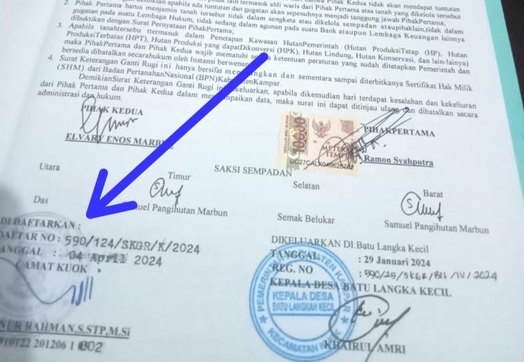 314 Hektare Hutan Dalam Kawasan di Kampar Diduga Diperjual Belikan Secara Ilegal