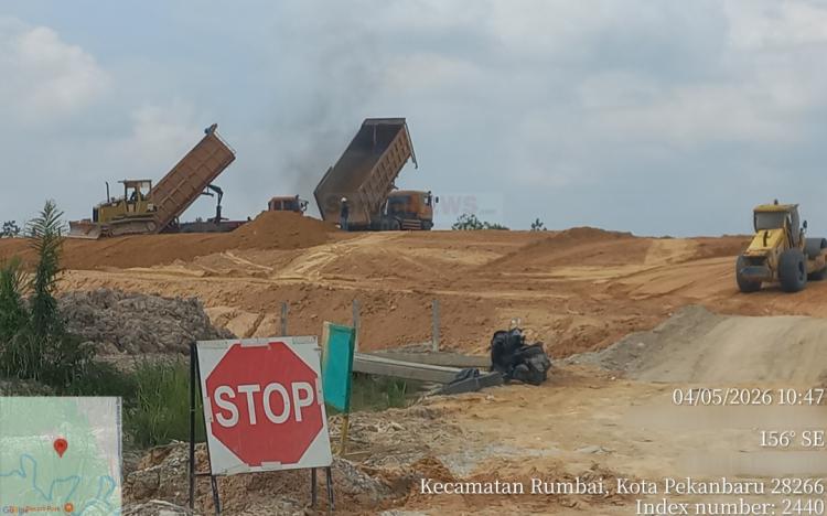 Material Proyek Tol Pekanbaru-Rengat di Palas Diduga Disuplai Dari Tambang Liar